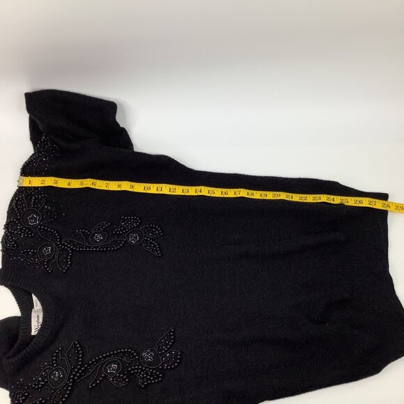 Vintage Western Connection 80's Beaded Slouch Sweater Large Gothic Acadamia 80's - Picture 6 of 8